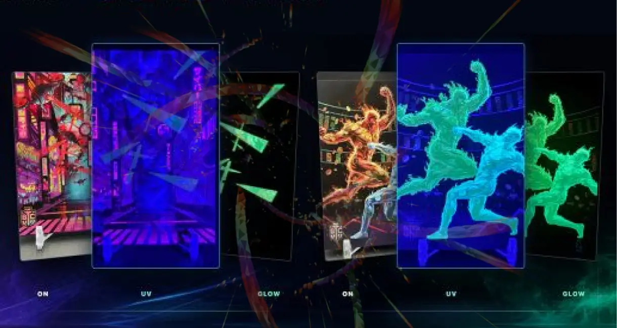 BTCTC Series 4 cards with UV and light reactive printing
