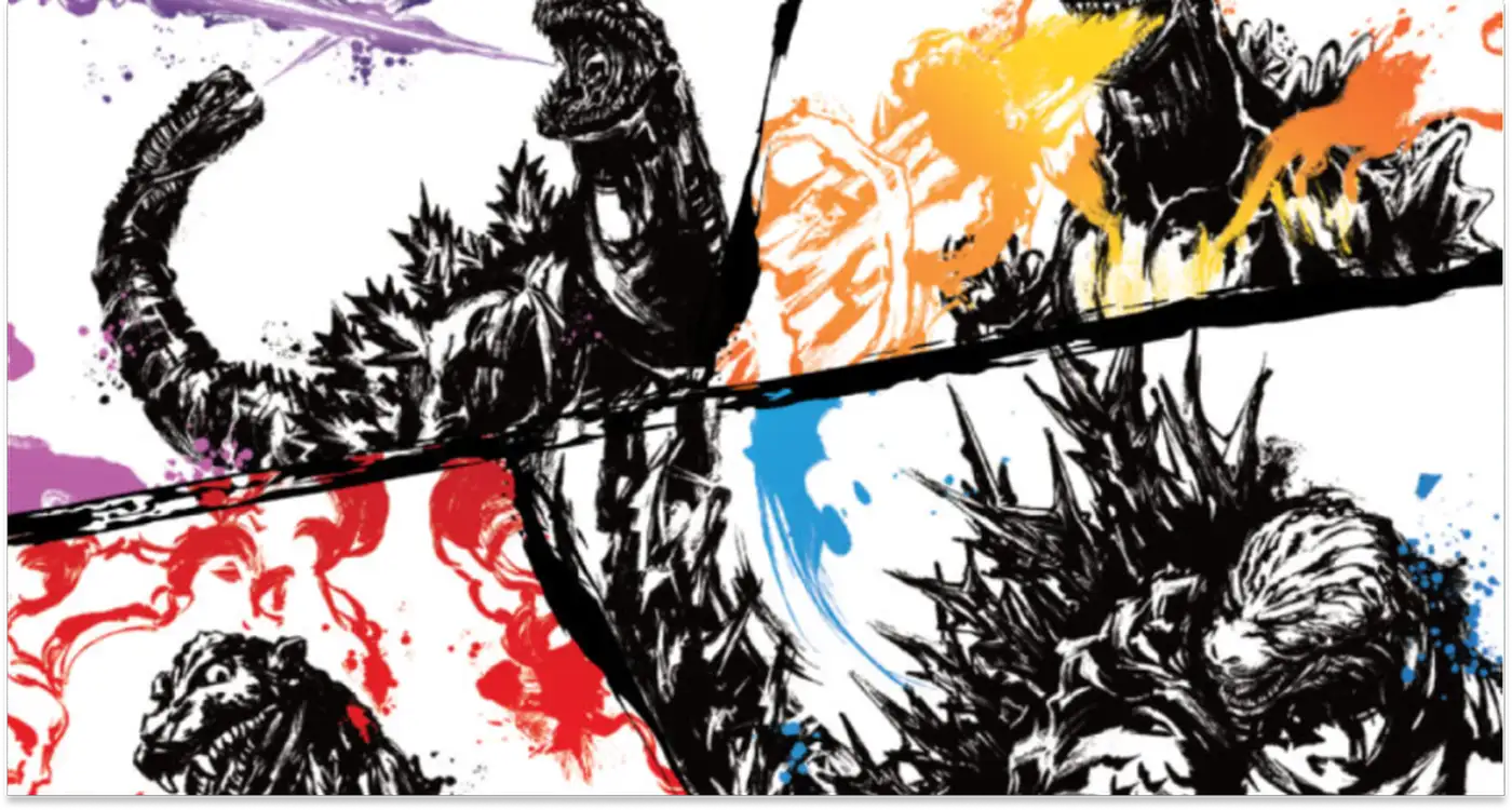 Ink-Brushed Monster Rampage sleeve and card set for the Godzilla Card Game