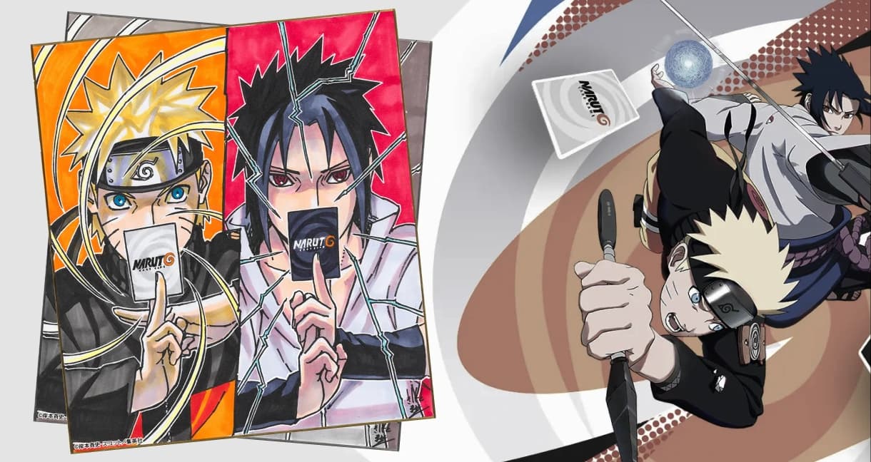 Naruto and Sasuke on the Naruto Card Game key visual