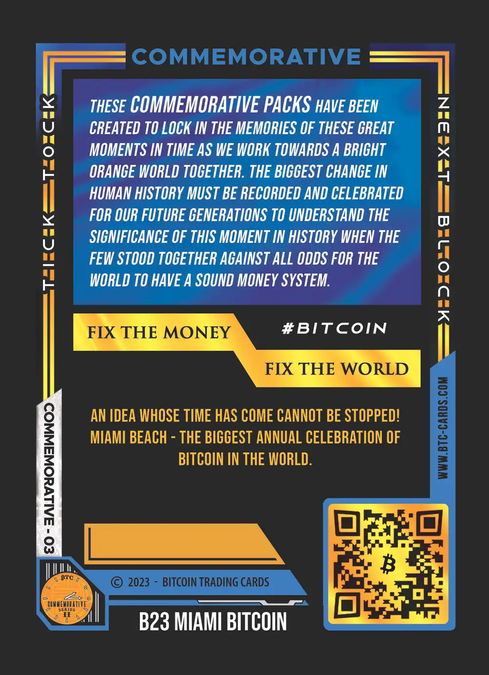 B23 Miami Bitcoin (/1000) card back