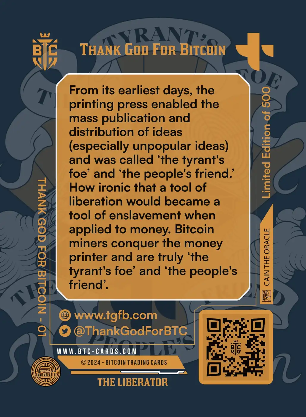 The Liberator (Base) card back