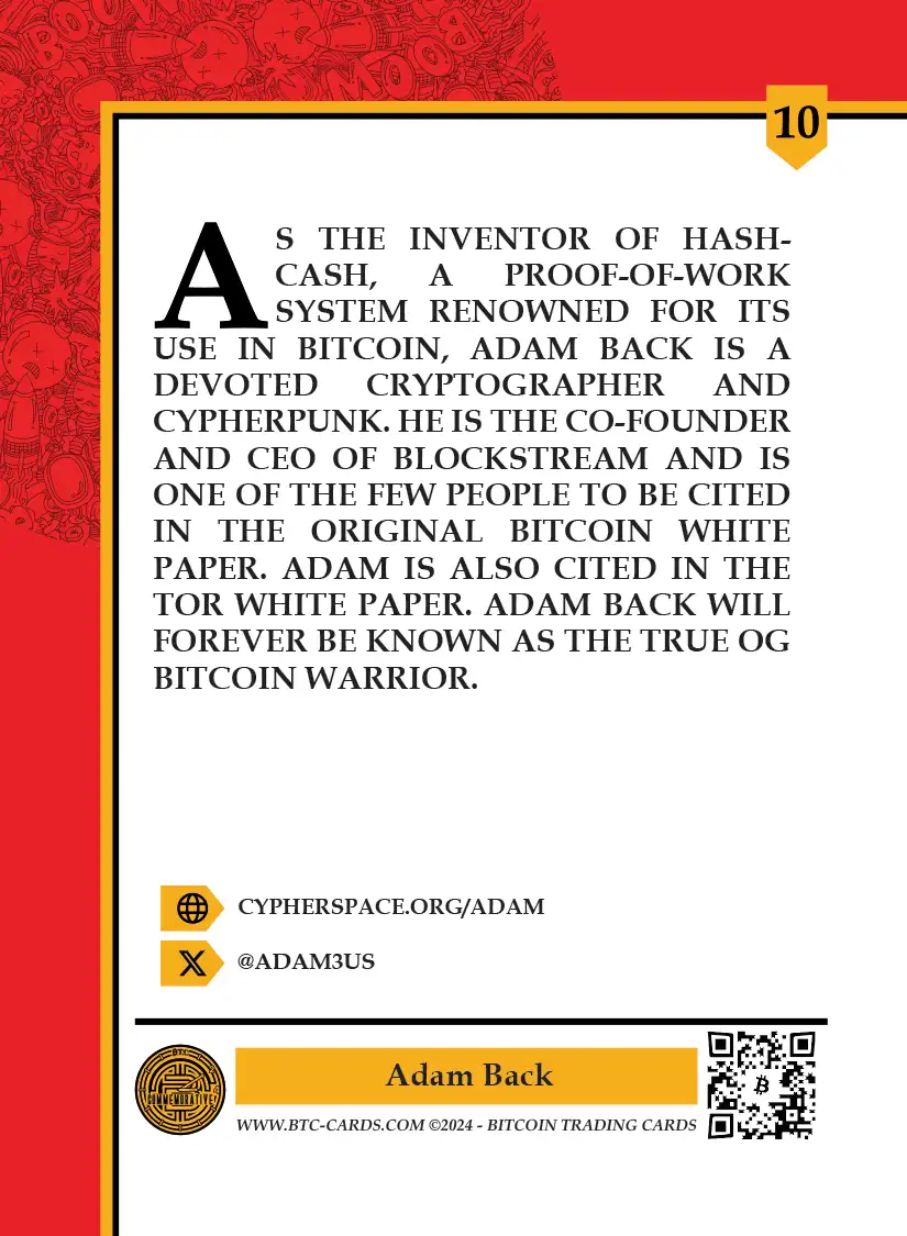 Adam Back (Base) card back