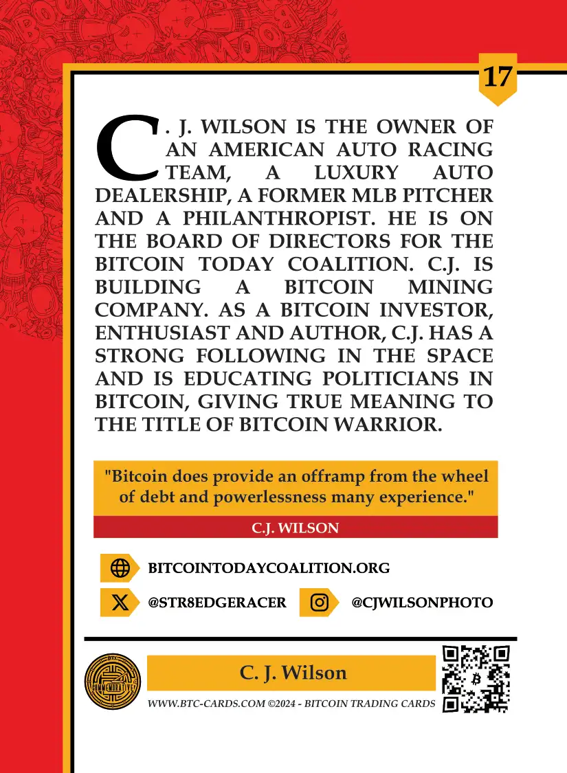 CJ Willson (Base) card back