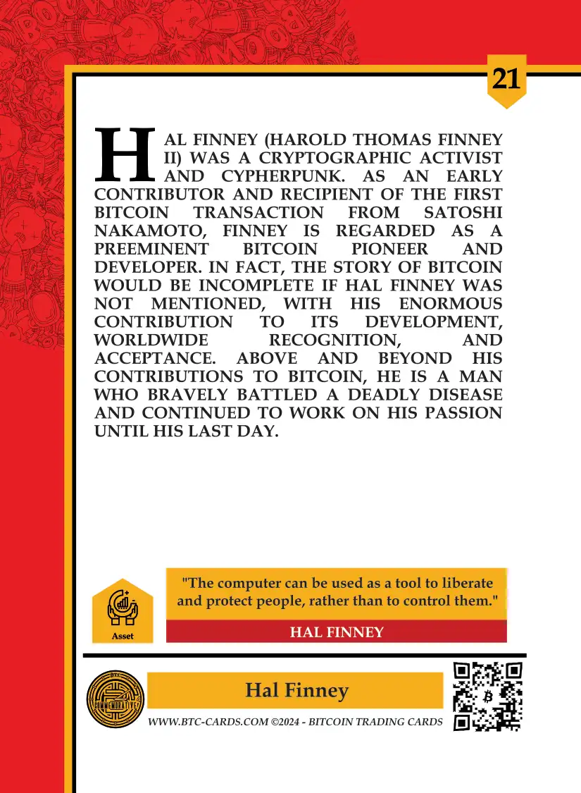 Hal Finney (Base) card back
