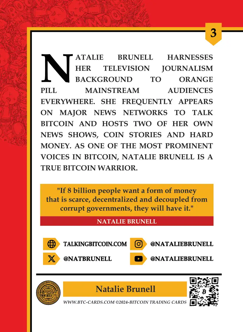 Natalie Brunell (Base) card back