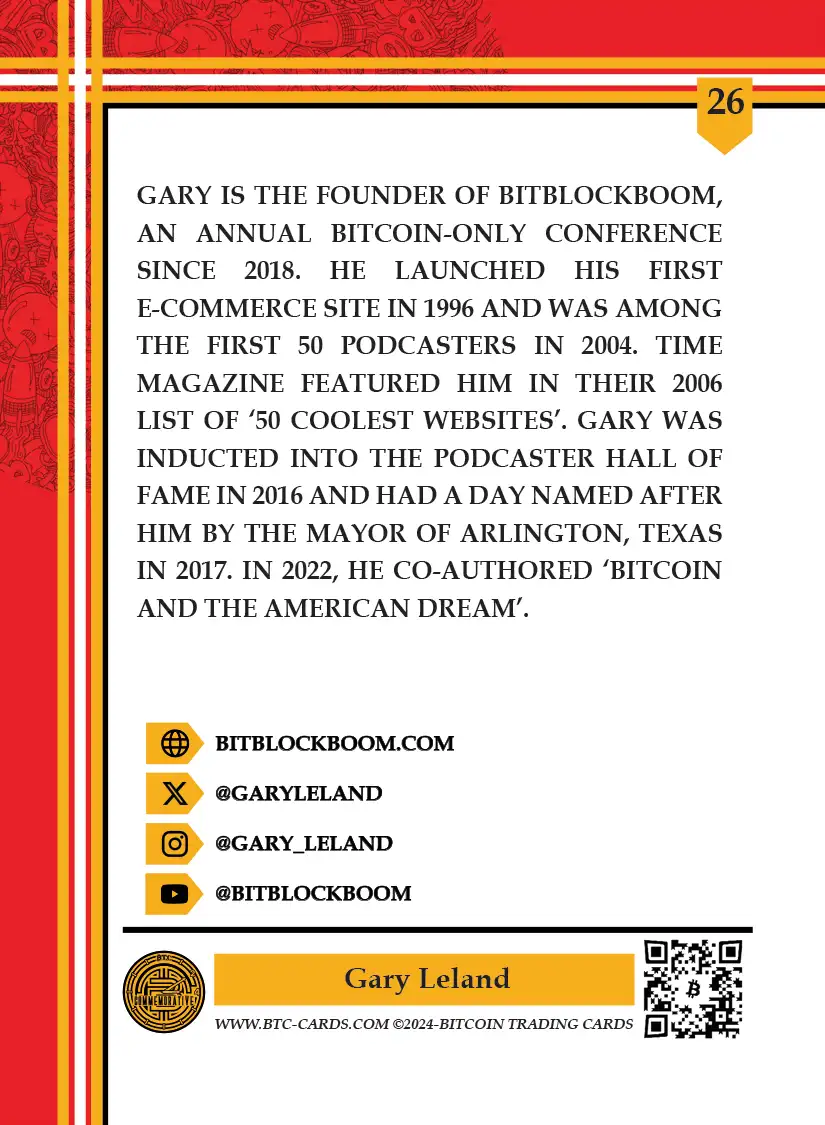 Gary Leland (/500) card back