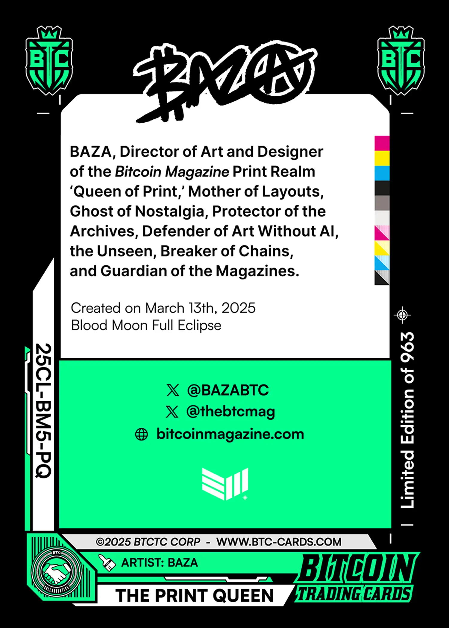 The Print Queen (Promo) card back