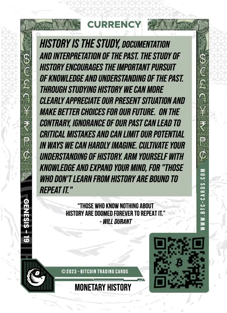 Monetary History (Base) card back