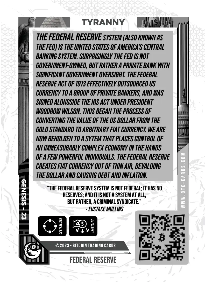 Federal Reserve (Base) card back