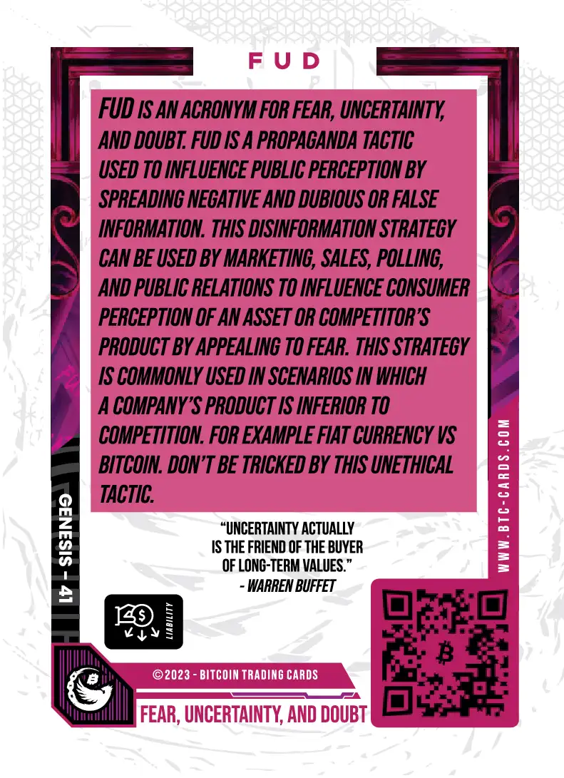 Fear, Uncertainty, and Doubt (Base) card back