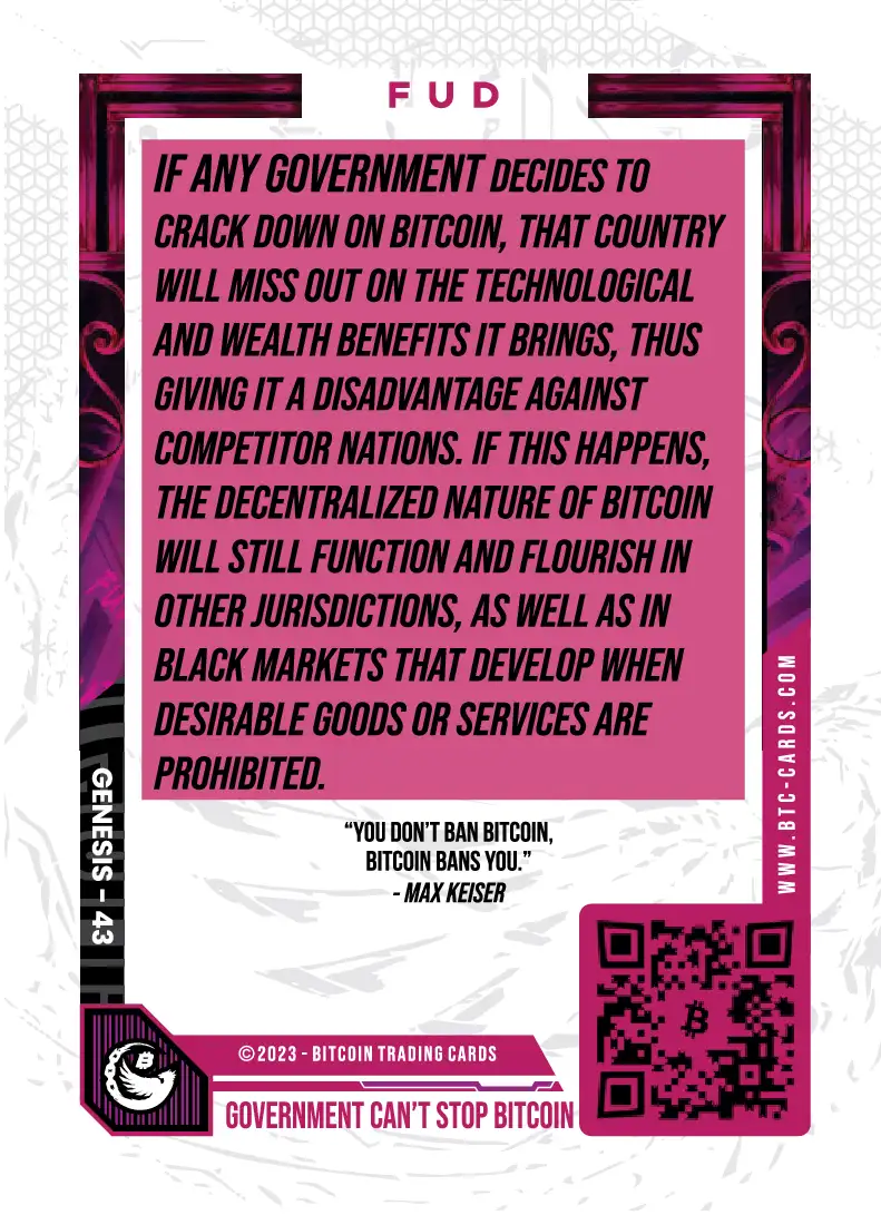 Government Can't Stop Bitcoin (Base) card back