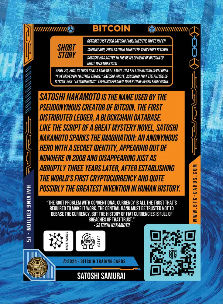 Satoshi Samurai (Base) card back