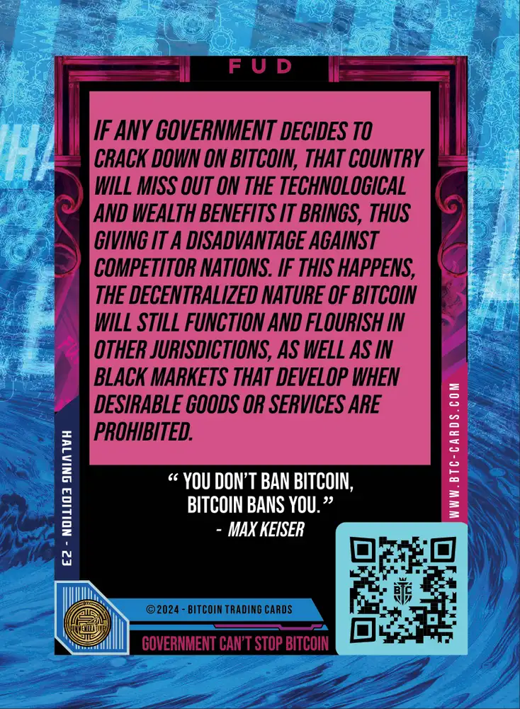 Goverment Can't Stop Bitcoin (Base) card back