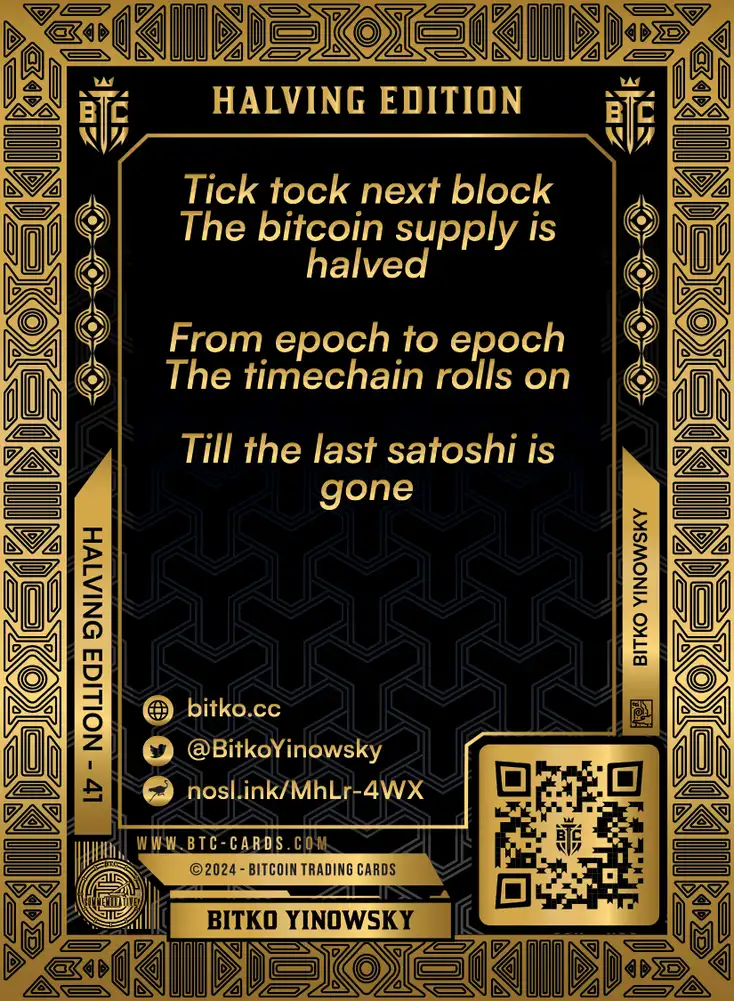 4th Bitcoin Halving (/125) card back