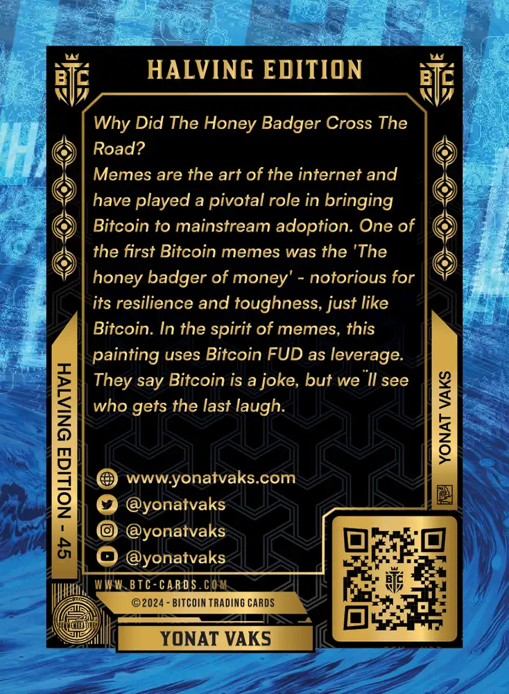 Why Did THe Honey Badger Cross The Road? (/100) card back