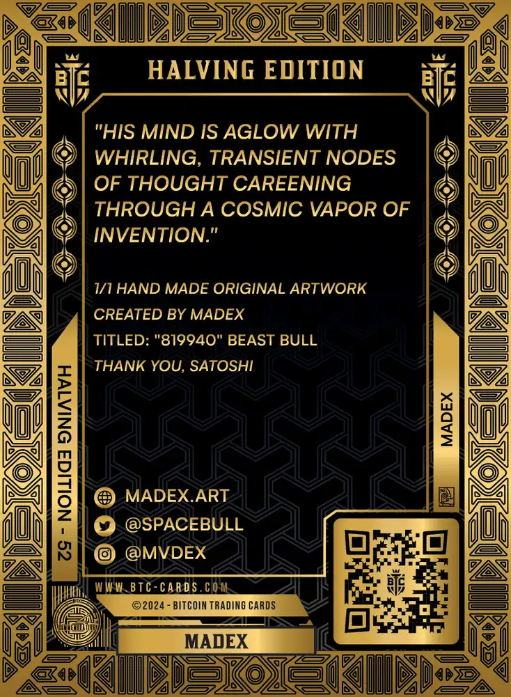 819940 Beast Bull (/21) card back