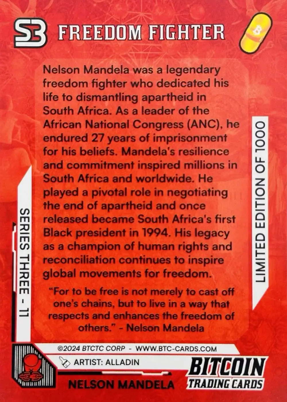 Nelson Mandela (Base) card back