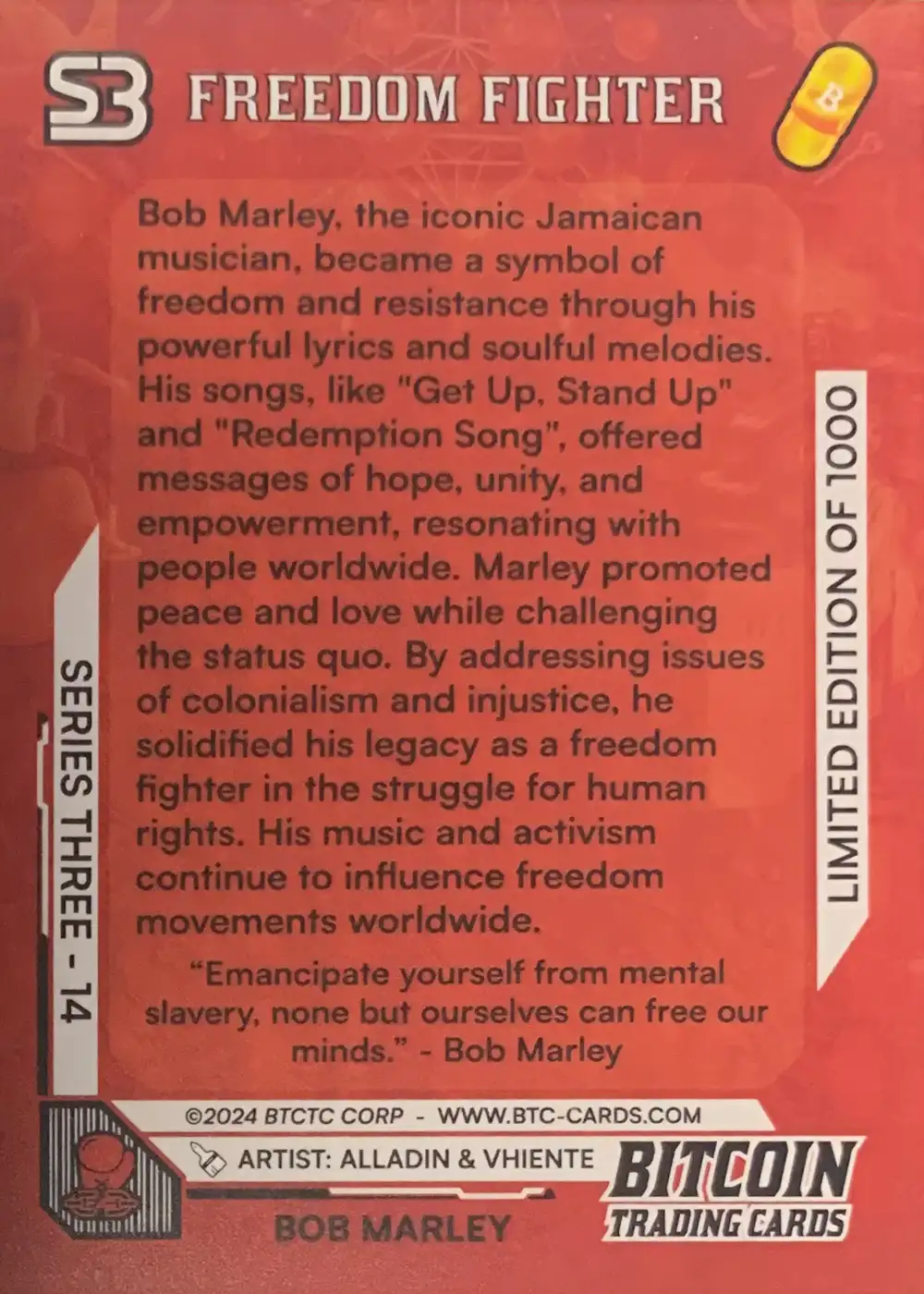 Bob Marley (Base) card back