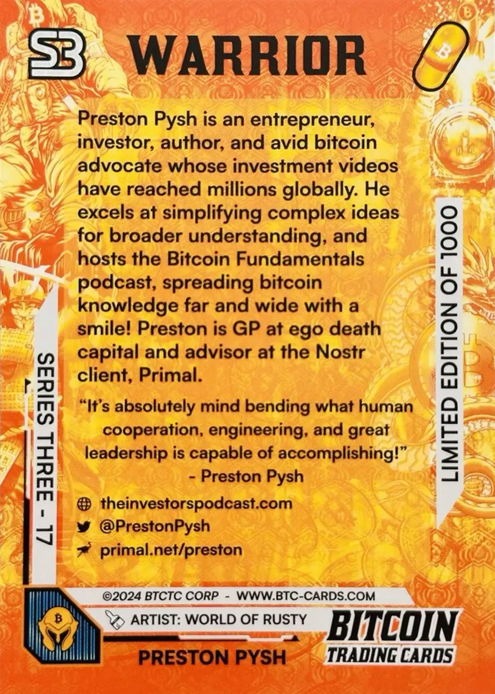 Preston Pysh (Base) card back