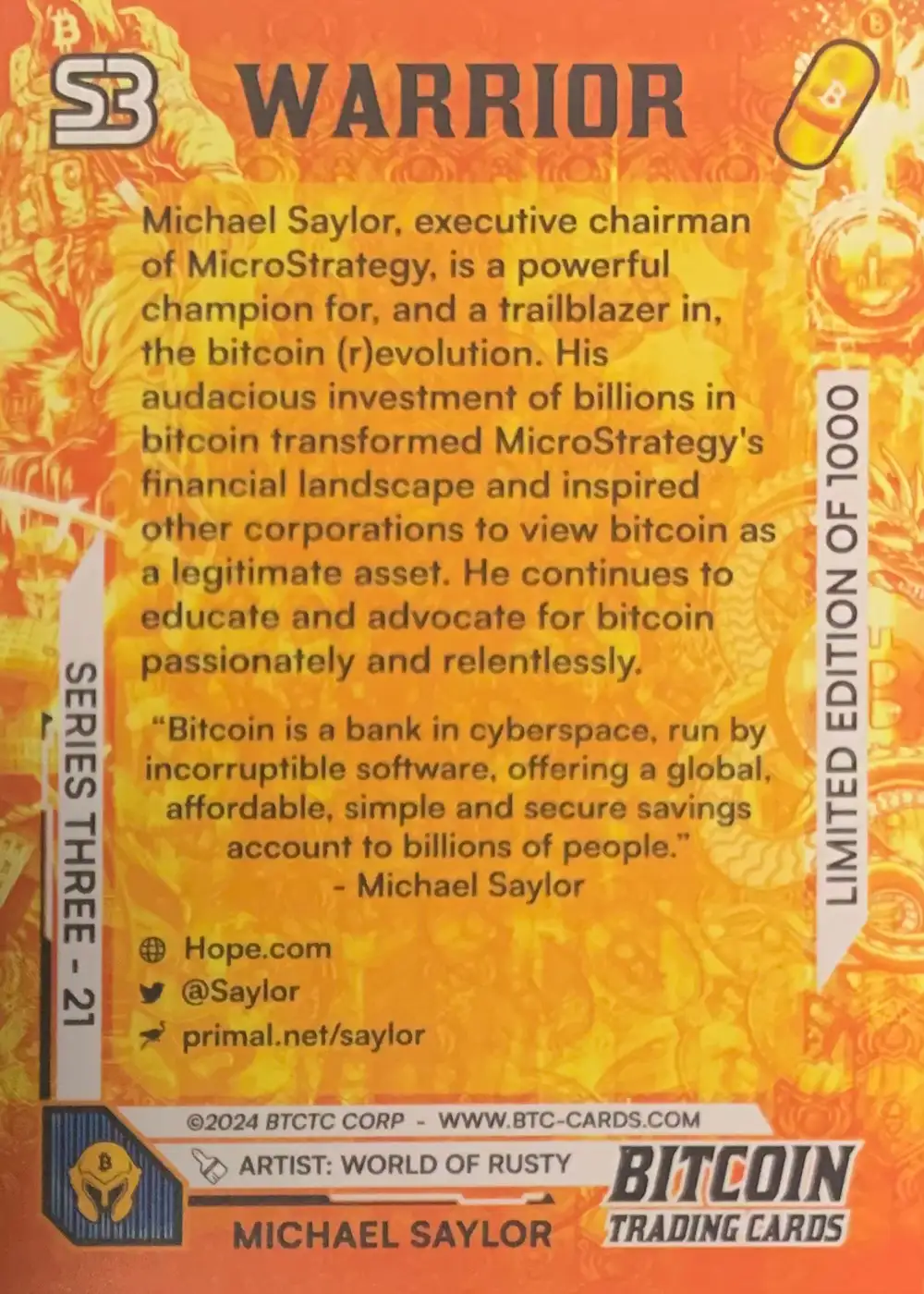 Michael Saylor (Base) card back