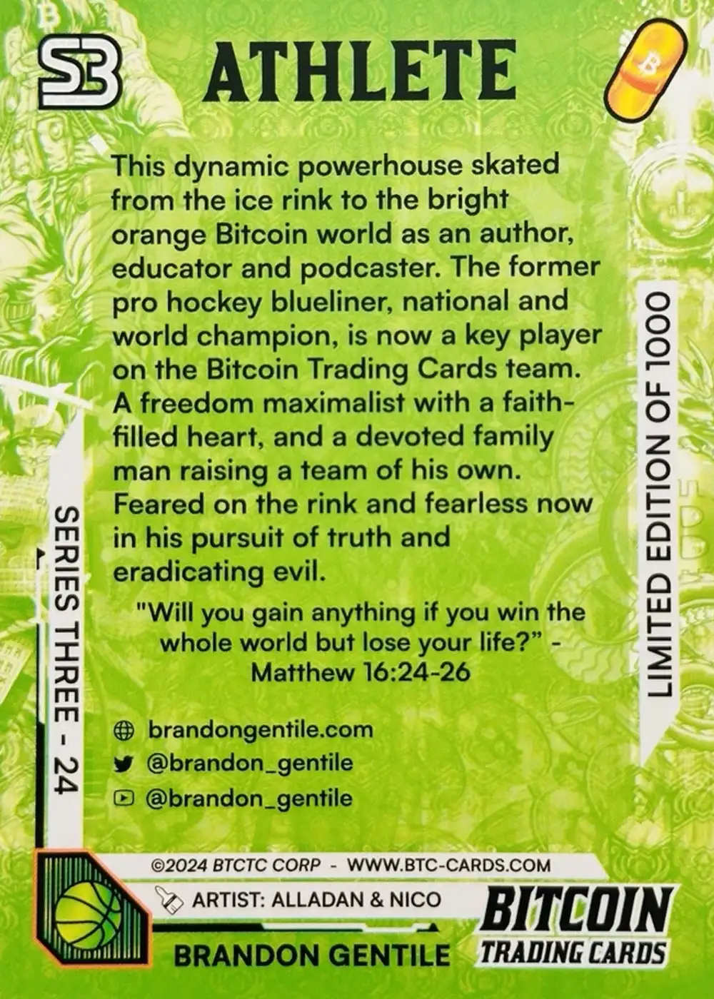 Brandon Gentile (Base) card back