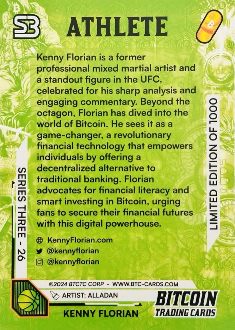 Kenny Florian (Base) card back
