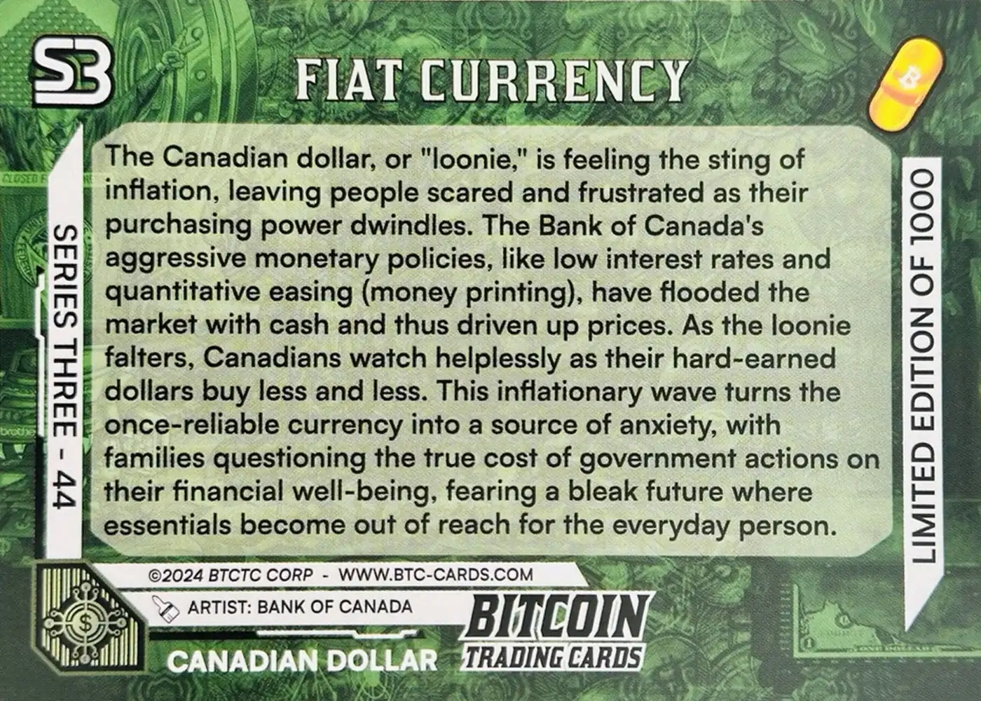 Canadian Dollar (Base) card back