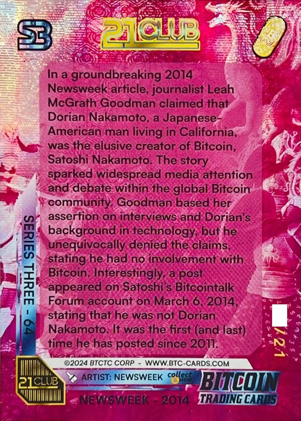 NEWSWEEK (/21) card back