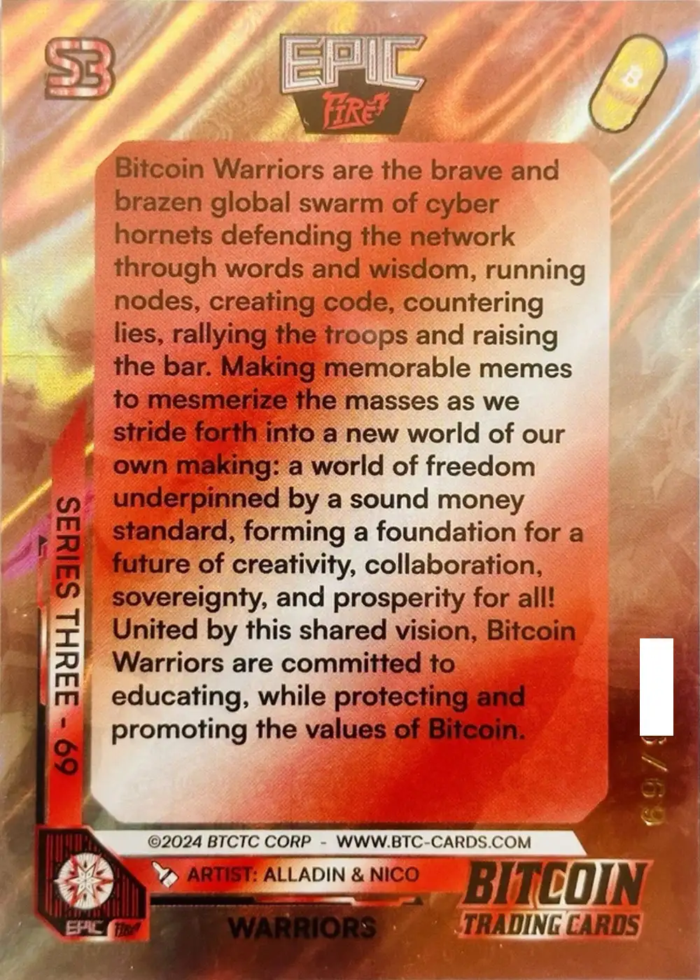 Warriors (/69) card back