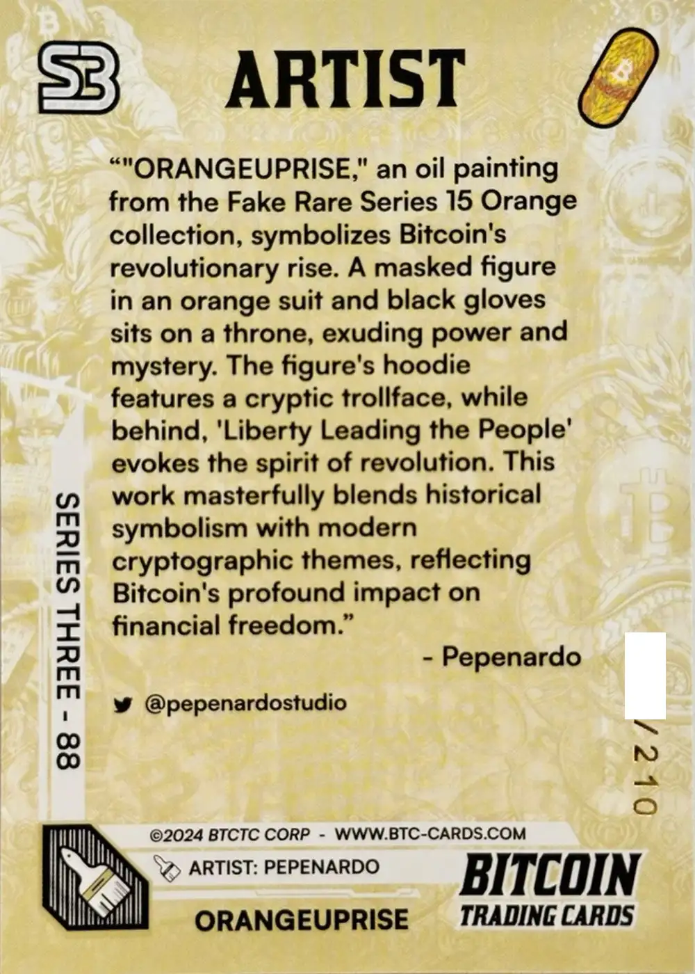 Orangeuprise (/210) card back