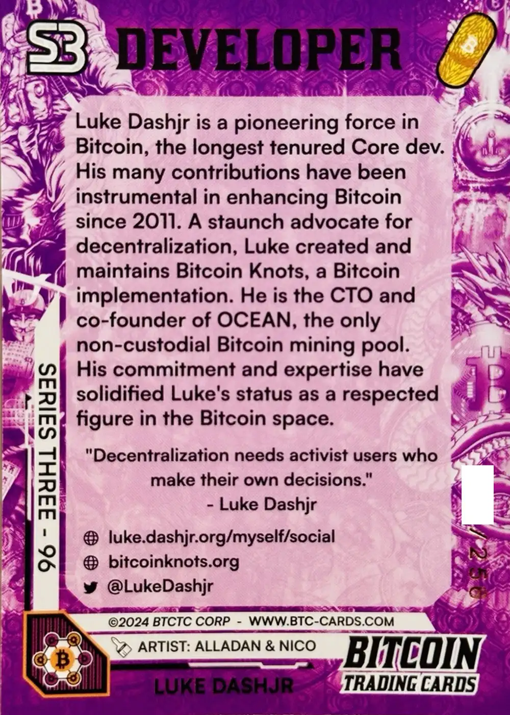 Luke Dashjr (/256) card back