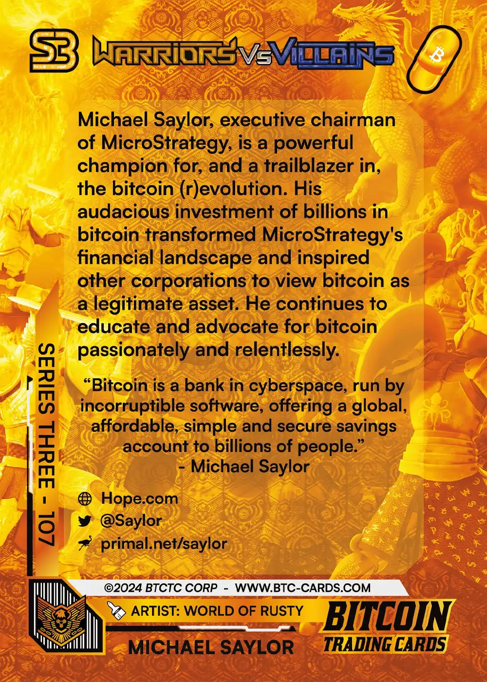 Michael Saylor (/500) card back