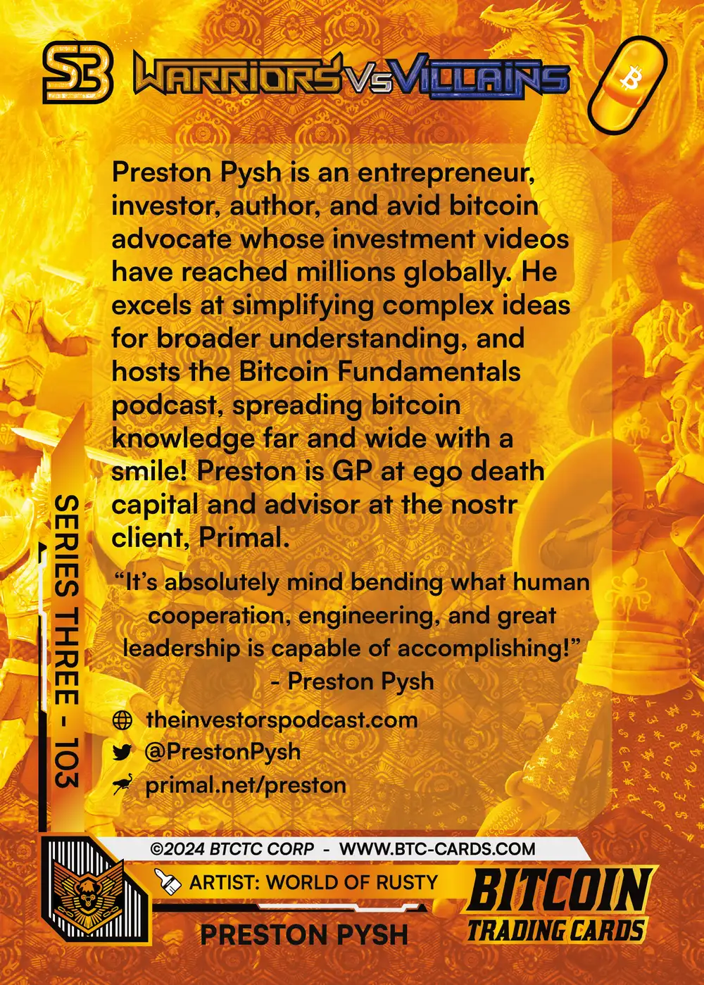 Preston Pysh (/500) card back