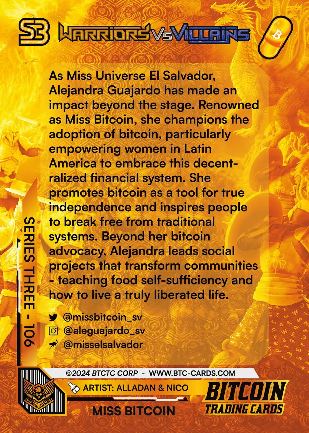 Miss Bitcoin (/500) card back