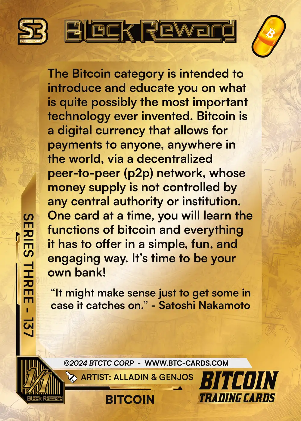 Bitcoin (1/1) card back