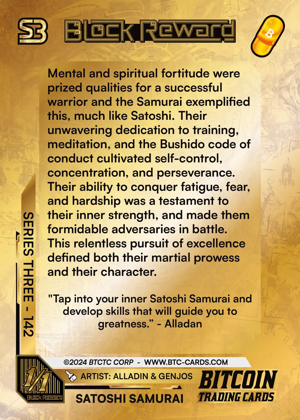 Satoshi Samurai (1/1) card back
