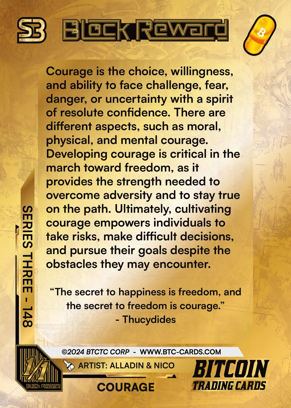 Courage (1/1) card back