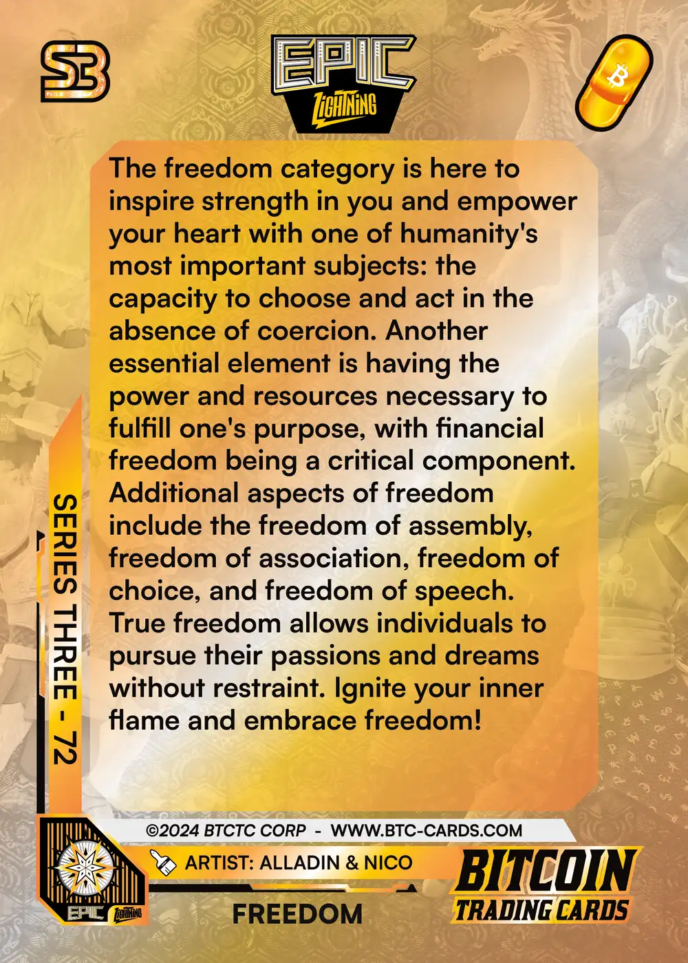 Freedom (/121) card back