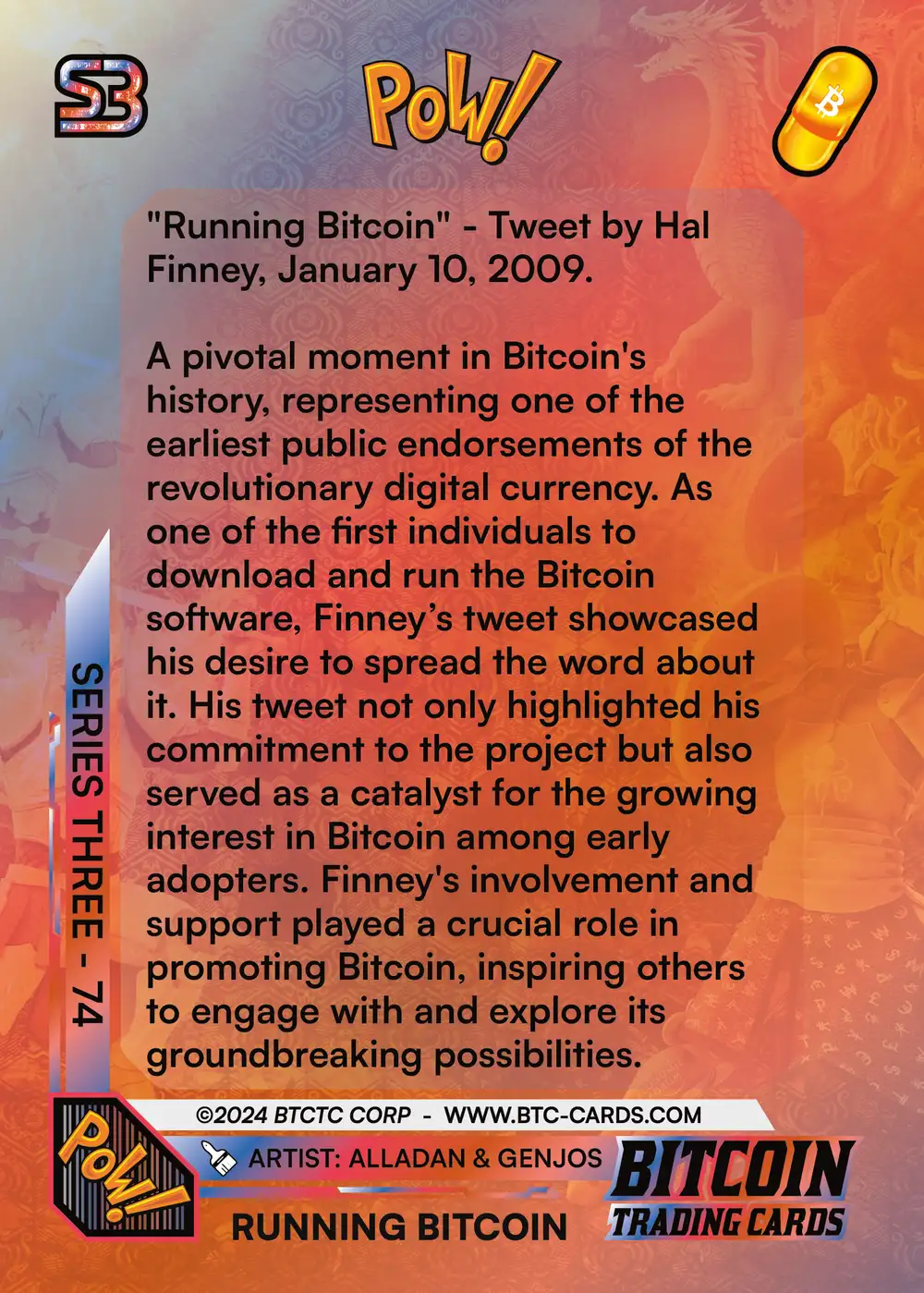 Running Bitcoin (/50) card back