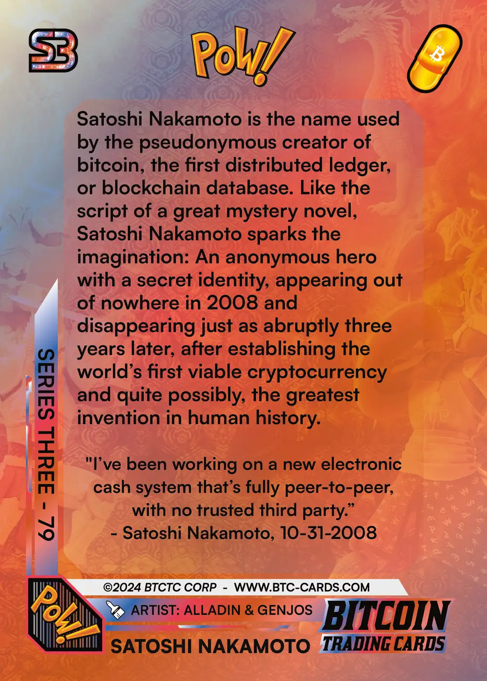 Satoshi Nakamoto (/50) card back