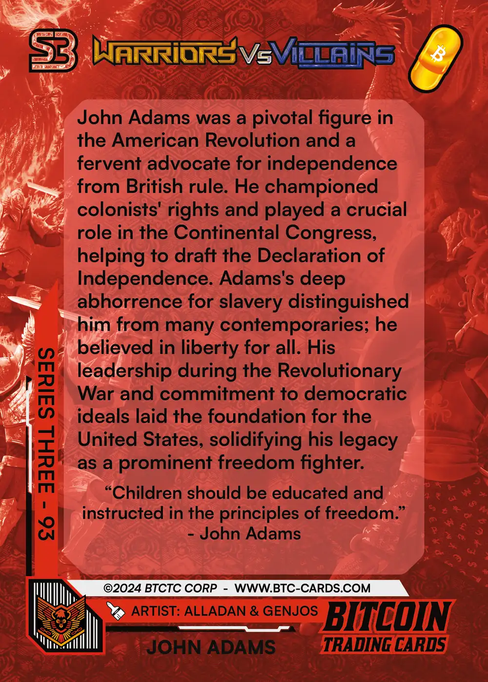 John Adams (/210) card back
