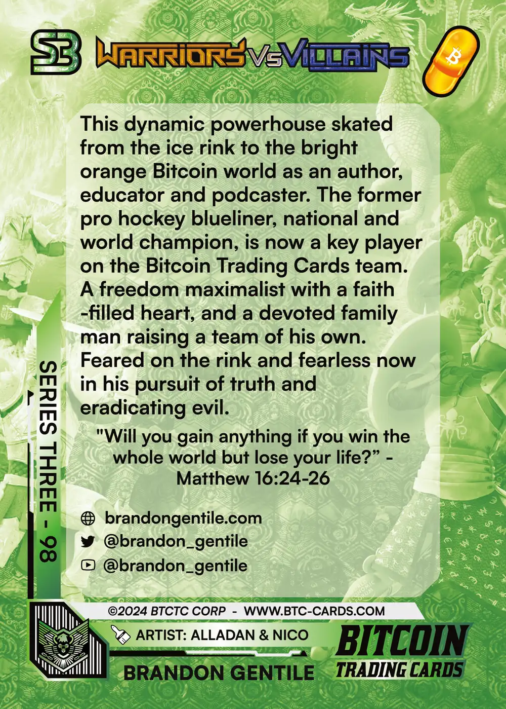 Brandon Gentile (/420) card back