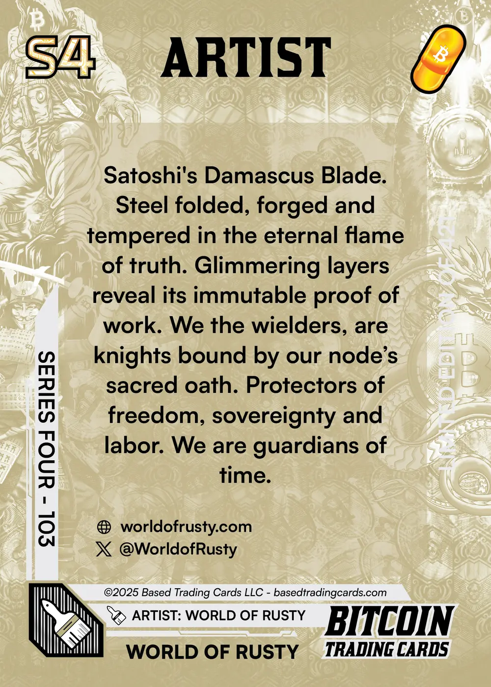 World of Rusty (/210) card back