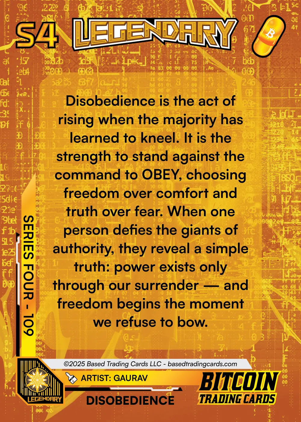 Disobedience (/100) card back