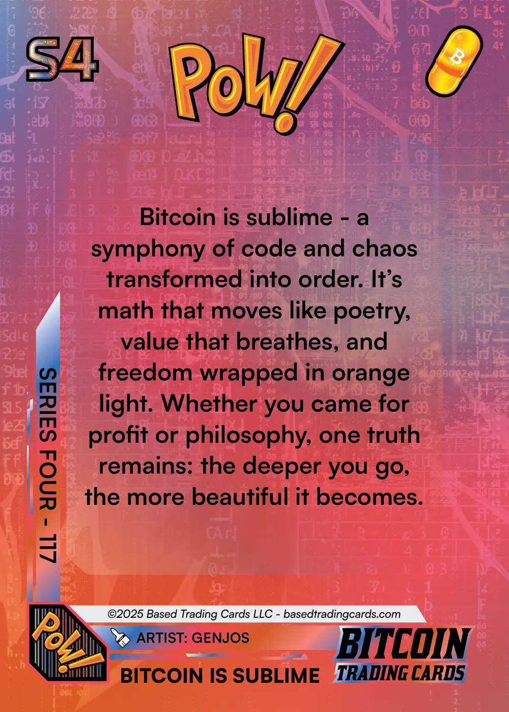 Bitcoin is Sublime (/50) card back