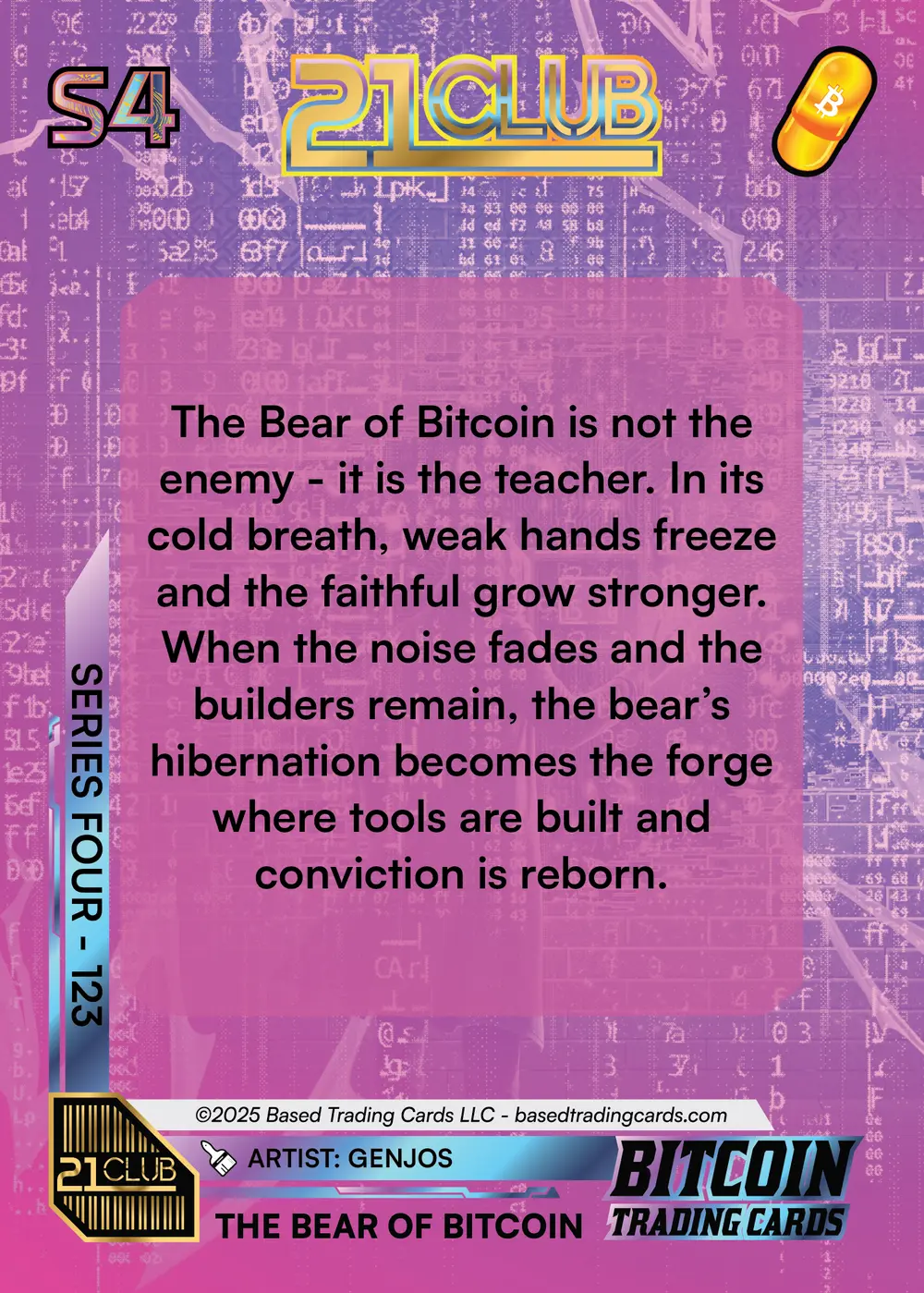 The Bear of Bitcoin (/21) card back
