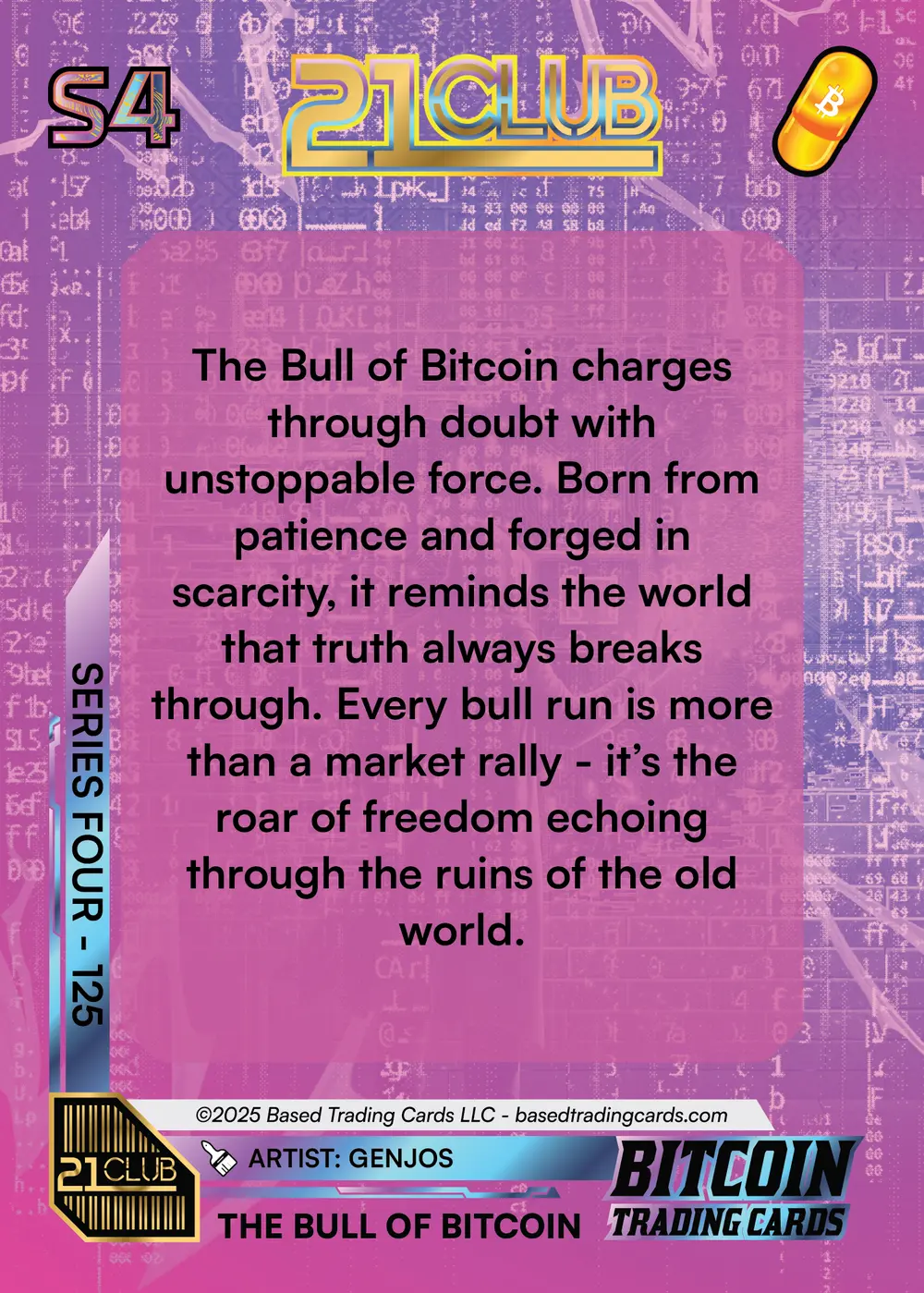 The Bull of Bitcoin (/21) card back