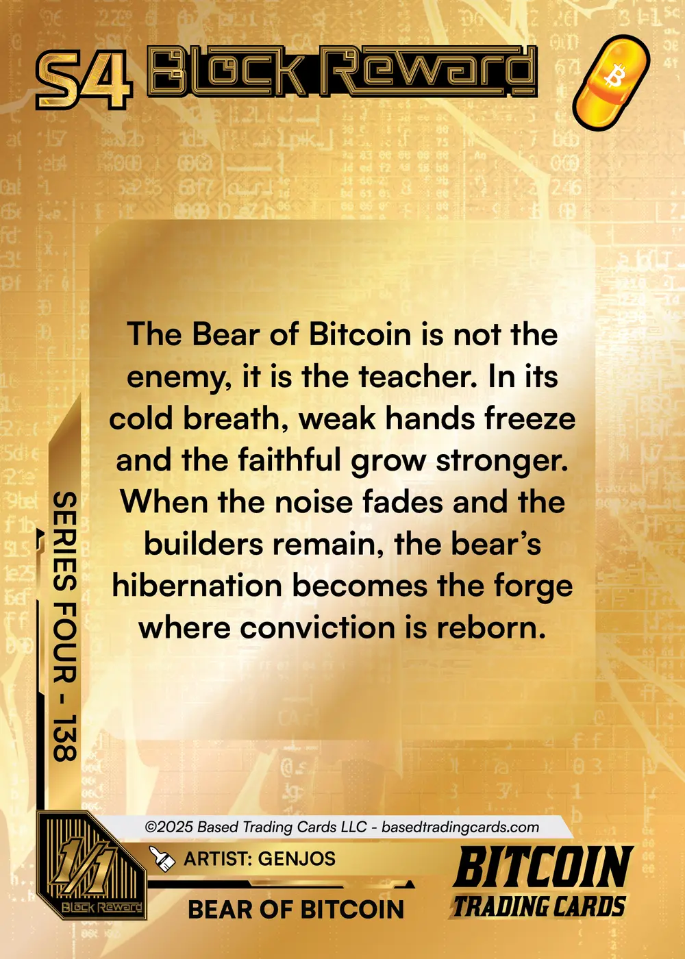 The Bear of Bitcoin (1/1) card back