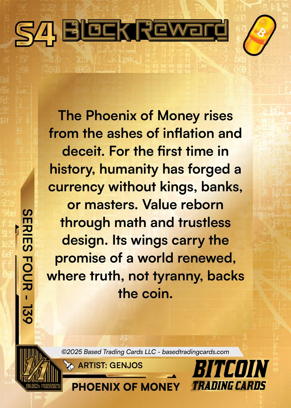 The Phoenix of Money (1/1) card back