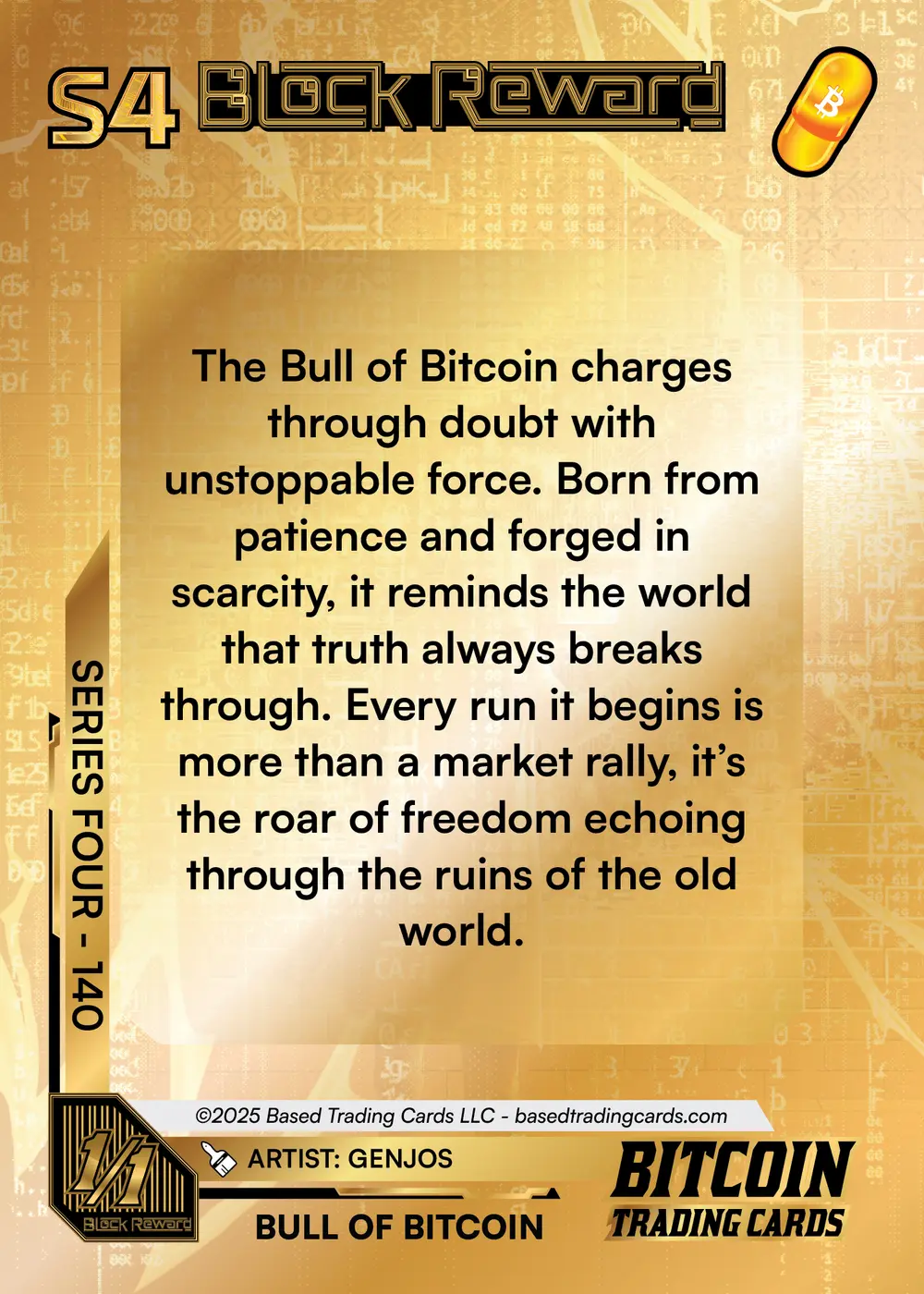 The Bull of Bitcoin (1/1) card back